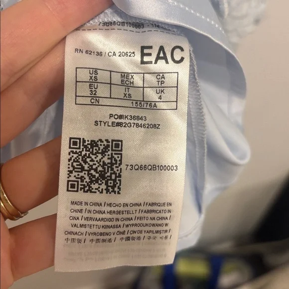 Marciano Light Blue Lace Long Sleeve Dress - Picture 6 of 16